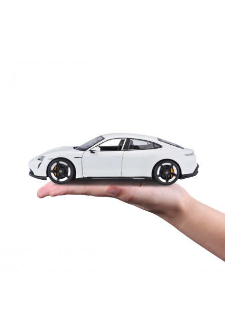 Bburago - Autá HOBBY, Plus, Porsche Taycan Turbo S, biela, 1:24