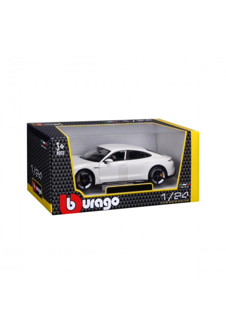 Bburago - Autá HOBBY, Plus, Porsche Taycan Turbo S, biela, 1:24