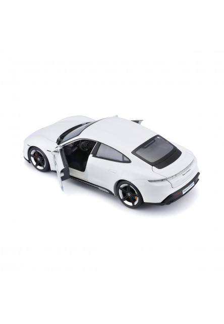 Bburago - Autá HOBBY, Plus, Porsche Taycan Turbo S, biela, 1:24