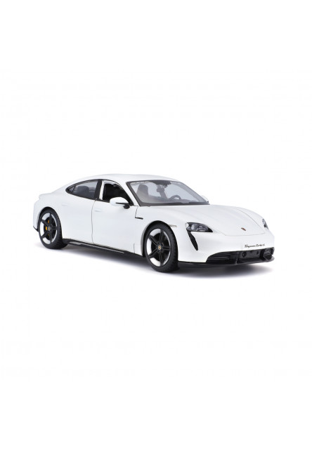 Bburago - Autá HOBBY, Plus, Porsche Taycan Turbo S, biela, 1:24