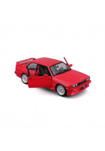 Bburago - Autá HOBBY, 1988 BMW 3 Series M3, červená, 1:24