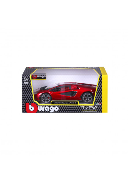 Bburago - Autá HOBBY, Plus, Lamborghini Countach LPI 800-4, červená, 1:24