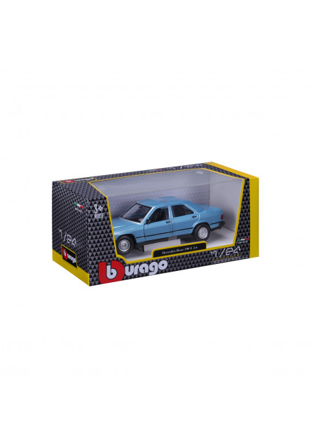 Bburago - Autá HOBBY, Plus, Mercedes-Benz 190 E 2.6, metalic modrá, 1:24