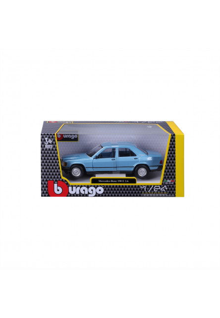 Bburago - Autá HOBBY, Plus, Mercedes-Benz 190 E 2.6, metalic modrá, 1:24