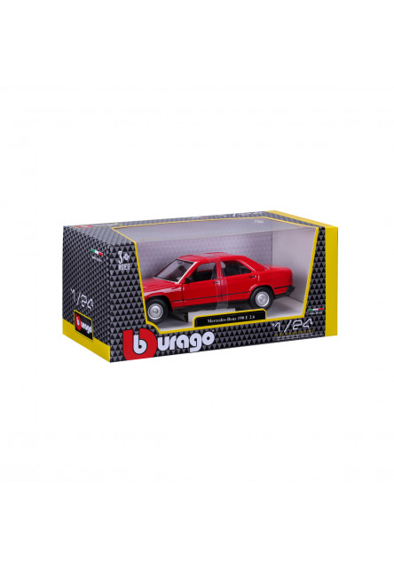 Bburago - Autá HOBBY, Plus, Mercedes-Benz 190 E 2.6, červená, 1:24