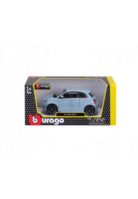 Bburago - Autá HOBBY, Plus, Fiat 500e (2023), modrá, 1:24
