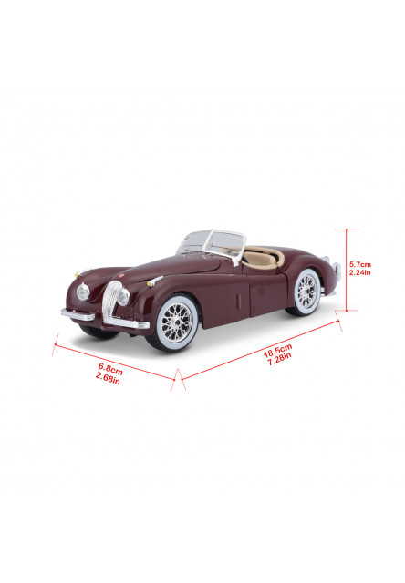 Bburago - Autá HOBBY, Jaguar XK 120 Roadster (1951), červená, 1:24