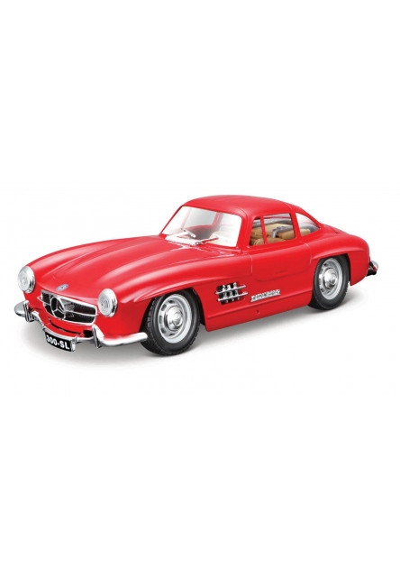 Bburago - Autá HOBBY, Mercedes-Benz 300 SL (1954), červená, 1:24