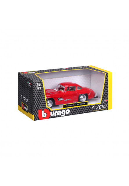 Bburago - Autá HOBBY, Mercedes-Benz 300 SL (1954), červená, 1:24