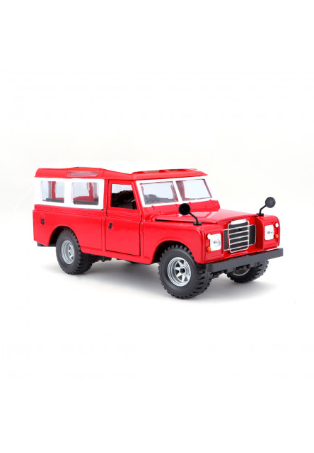 Bburago - Autá HOBBY, Land Rover Series II, červená, 1:24