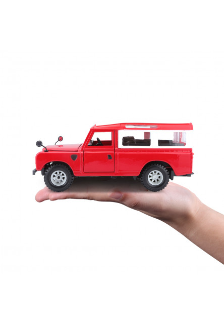 Bburago - Autá HOBBY, Land Rover Series II, červená, 1:24