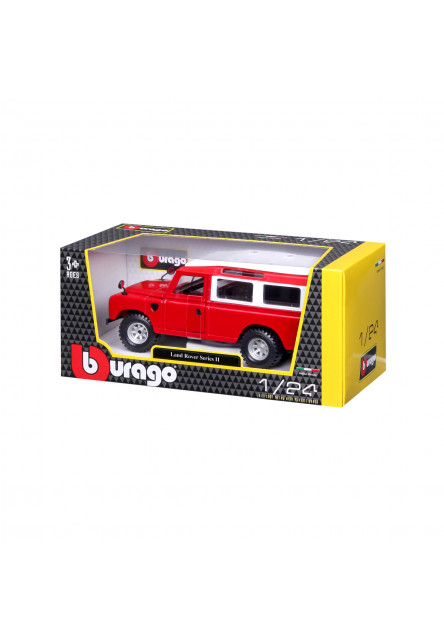 Bburago - Autá HOBBY, Land Rover Series II, červená, 1:24
