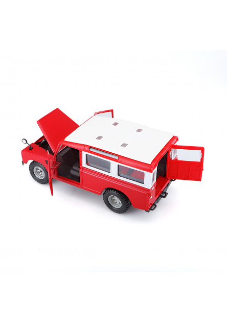 Bburago - Autá HOBBY, Land Rover Series II, červená, 1:24