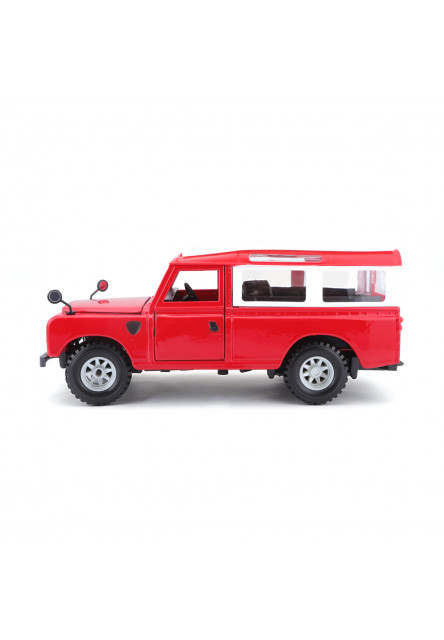 Bburago - Autá HOBBY, Land Rover Series II, červená, 1:24