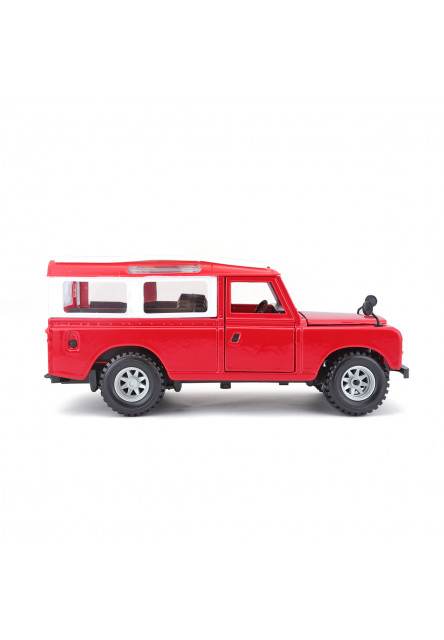 Bburago - Autá HOBBY, Land Rover Series II, červená, 1:24