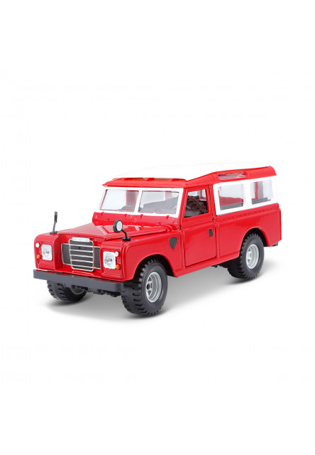 Bburago - Autá HOBBY, Land Rover Series II, červená, 1:24