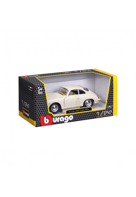 Bburago - Autá HOBBY, Porsche 356B Coupe (1961), krémové, 1:24
