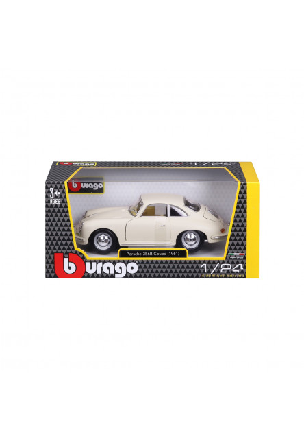 Bburago - Autá HOBBY, Porsche 356B Coupe (1961), krémové, 1:24