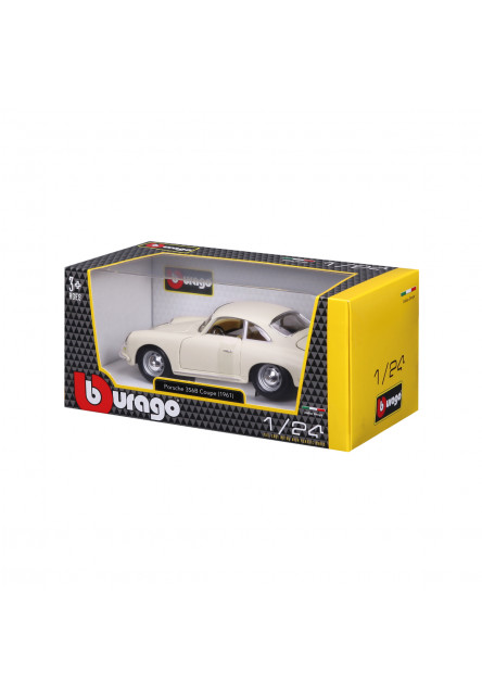 Bburago - Autá HOBBY, Porsche 356B Coupe (1961), krémové, 1:24