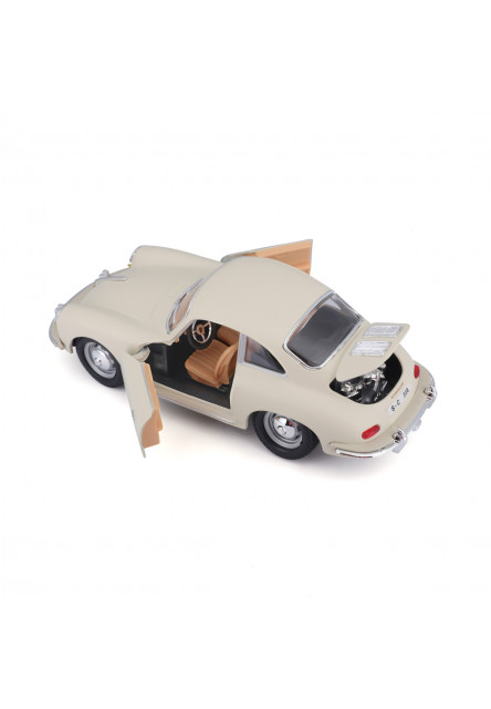 Bburago - Autá HOBBY, Porsche 356B Coupe (1961), krémové, 1:24