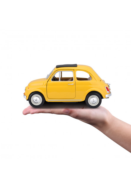Bburago - Autá HOBBY, Fiat 500F (1965), žltá, 1:24
