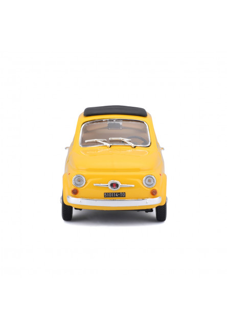 Bburago - Autá HOBBY, Fiat 500F (1965), žltá, 1:24