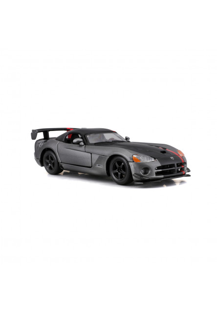 Bburago - Autá HOBBY, Dodge Viper SRT 10 ACR, šedá metalíza-matná čierna, 1:24