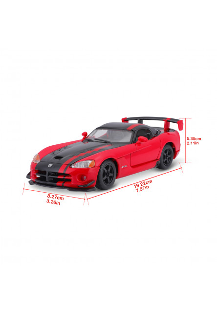 Bburago - Autá HOBBY, Dodge Viper SRT 10 ACR, červeno-čierna, 1:24