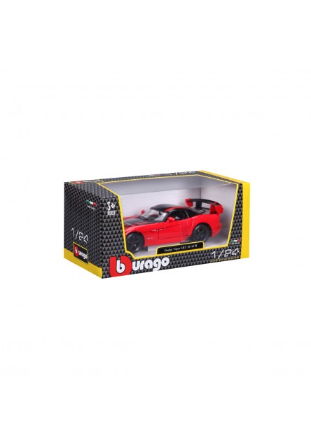 Bburago - Autá HOBBY, Dodge Viper SRT 10 ACR, červeno-čierna, 1:24