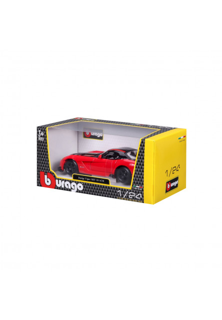 Bburago - Autá HOBBY, Dodge Viper SRT 10 ACR, červeno-čierna, 1:24