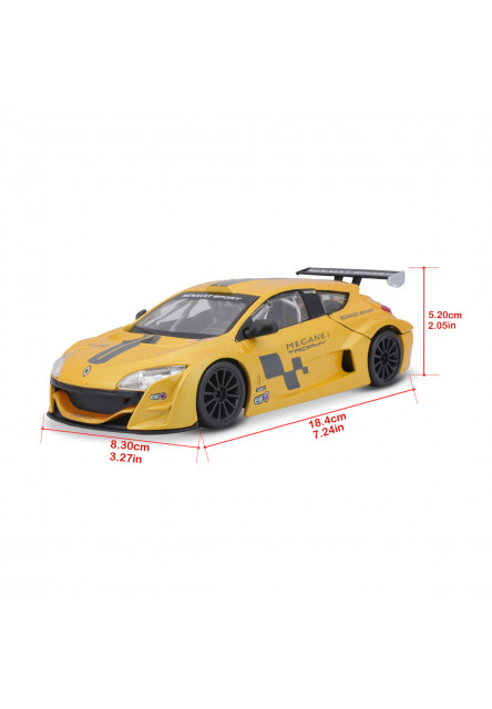 Bburago - Autá HOBBY, Renault Mégane Trophy, žltá, 1:24