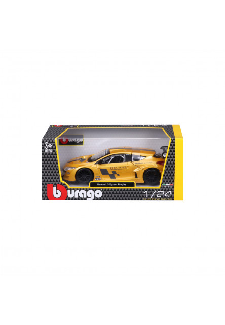Bburago - Autá HOBBY, Renault Mégane Trophy, žltá, 1:24