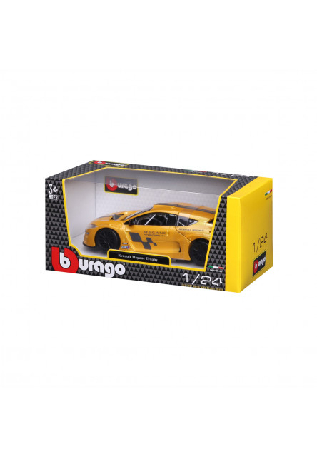 Bburago - Autá HOBBY, Renault Mégane Trophy, žltá, 1:24