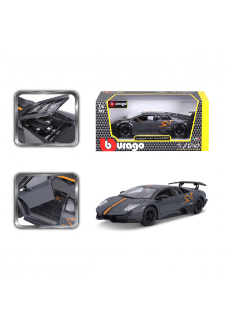 Bburago - Autá  HOBBY, Murciélago LP 670-4 SV China Limited Edition, metal šedá, 1:24