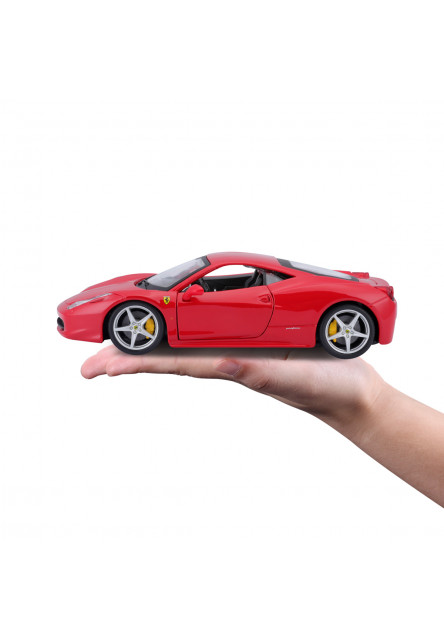 Bburago - RACE+PLAY, Ferrari 458 Italia, červená, 1:24