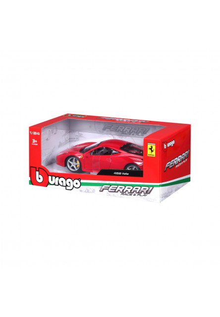 Bburago - RACE+PLAY, Ferrari 458 Italia, červená, 1:24
