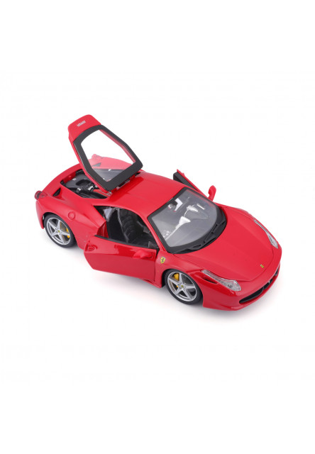 Bburago - RACE+PLAY, Ferrari 458 Italia, červená, 1:24