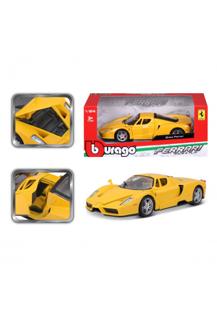 Bburago - RACE+PLAY, Enzo Ferrari, žltá, 1:24