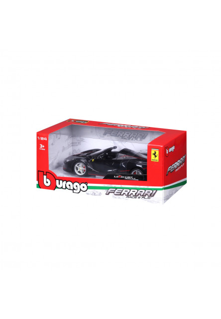 Bburago - RACE+PLAY, Ferrari LaFerrari Aperta, čierna metalíza, 1:24