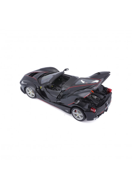 Bburago - RACE+PLAY, Ferrari LaFerrari Aperta, čierna metalíza, 1:24