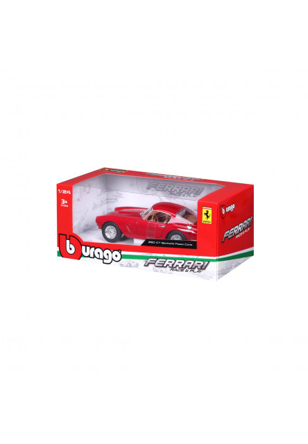 Bburago - RACE + PLAY, Ferrari 250 GT Berlinetta Passo Corto, červená, 1:24
