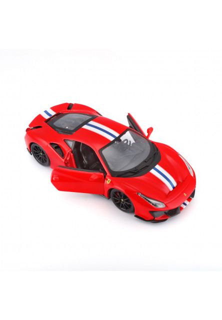 Bburago - RACE+PLAY Ferrari 488 Pista, červená, 1:24