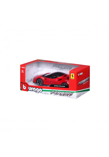 Bburago - RACE+PLAY, Ferrari SF90 Stradale, červená, 1:24