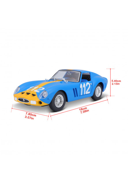 Bburago - RACING, FERRARI 250 GTO, modrá, 1:24