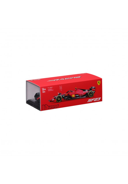 Bburago - RACING, FERRARI, Scuderia SF-23 (2023) dekoratívnej krabičke, #55 Carlos Sainz, 1:24