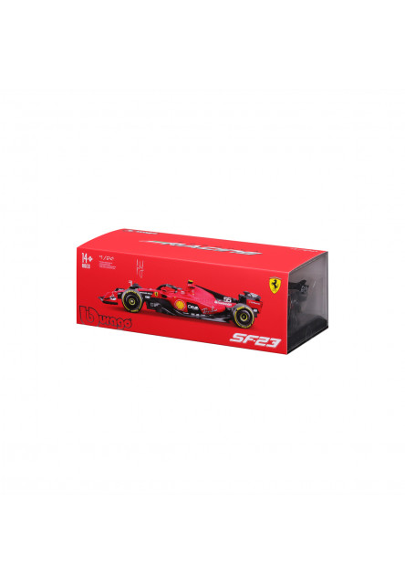 Bburago - RACING, FERRARI, Scuderia SF-23 (2023) dekoratívnej krabičke, #55 Carlos Sainz, 1:24