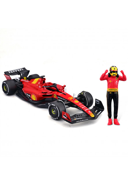 Bburago - FORMULA RACING, F1 Ferrari SF-23 (2023) s figúrkou jazdca, #16 Charles Leclerc, 1:24