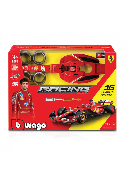 Bburago - RACING MODEL KIT, Formule Ferrari SF24 (2024), #16 Charles Leclerc, 1:24