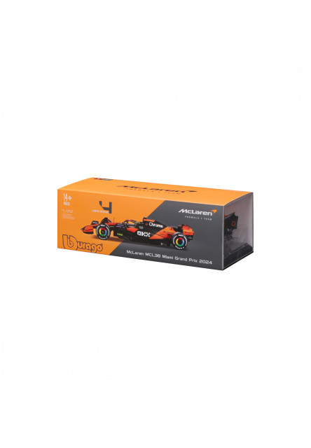 Bburago - RACE Formula F1, McLaren F1 Team MCL38 (2024), 4 Lando Norris, Hard case, 1:24