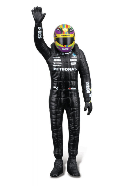 Bburago - RACE Formula 1 s figúrkou jazdca, Mercedes-AMG W14 E Performance (2023) #44 Hamilton, 1:24